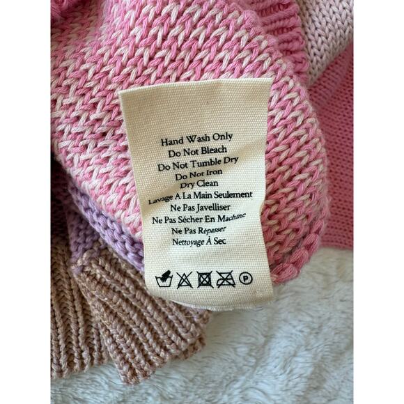 LoveShackFancy NWT Bedford Pink Purple Stripe Cotton Candy Cropped Cardigan M - Picture 10 of 12